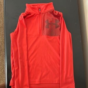 Boys size XS Under Armour reddish orange  3/4 zip